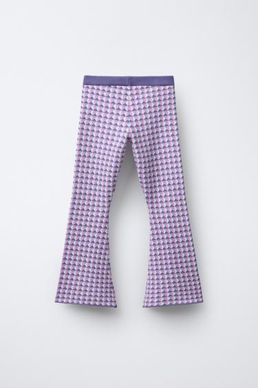 PANTALON ÉVASÉ EN MAILLE JACQUARD COLLECTION SKI - Rose / Mauve de Zara - Image 1
