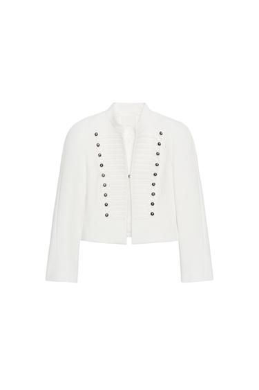 BLAZER ENTALLADA HOMBRERAS BOTONES - Crudo de Zara