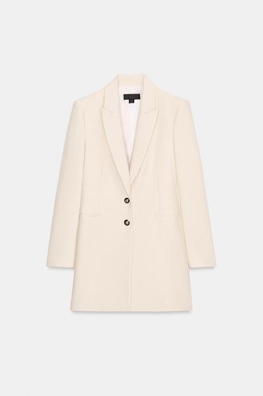 LONG BUTTONED BLAZER - Ecru by Zara - Image 0
