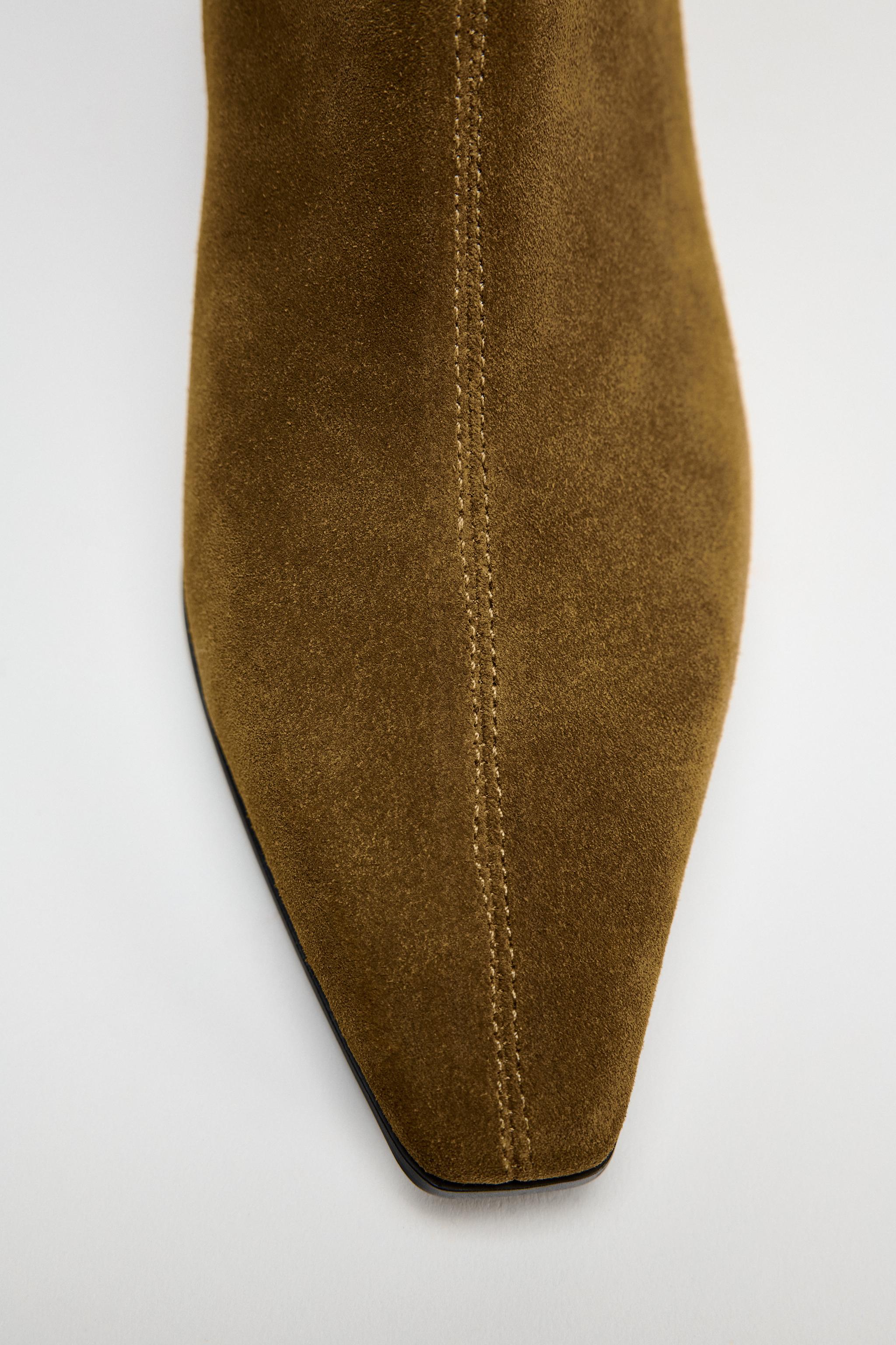 ZARA スプリットスエードキトゥンヒールショートブーツ 1112/410 ZARA スプリットスエードキトゥンヒールショートブーツ 1112/410