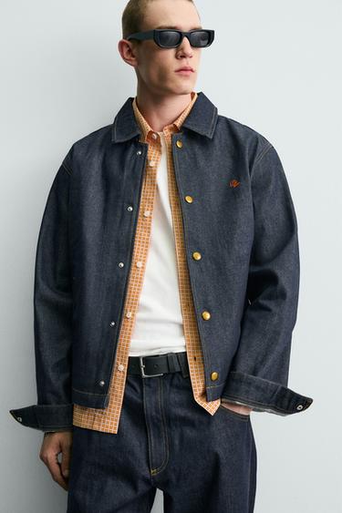 EMBROIDERED RELAXED FIT DENIM JACKET - Indigo by Zara - Image 6