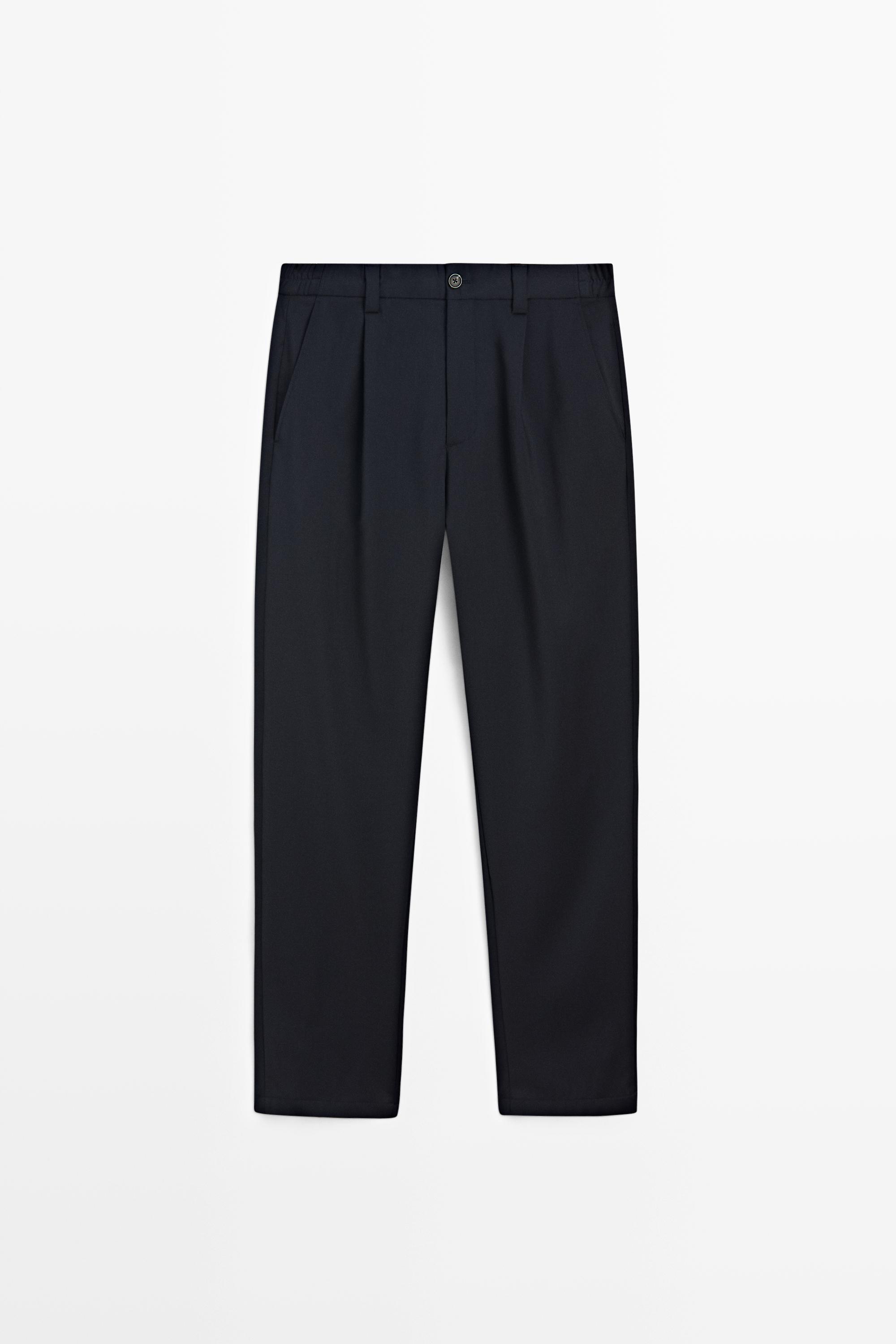 Pantalon straight 100 % laine