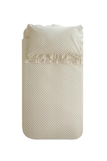 CAPA DE EDREDOM INFANTIL COM ESTAMPA DE FLOR COM BABADO - Cru da Zara
