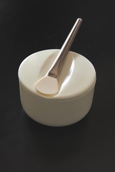 STONEWARE MASK JAR - Ecru by Zara