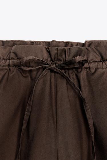BARREL TROUSERS - Dark brown by Zara - Image 7