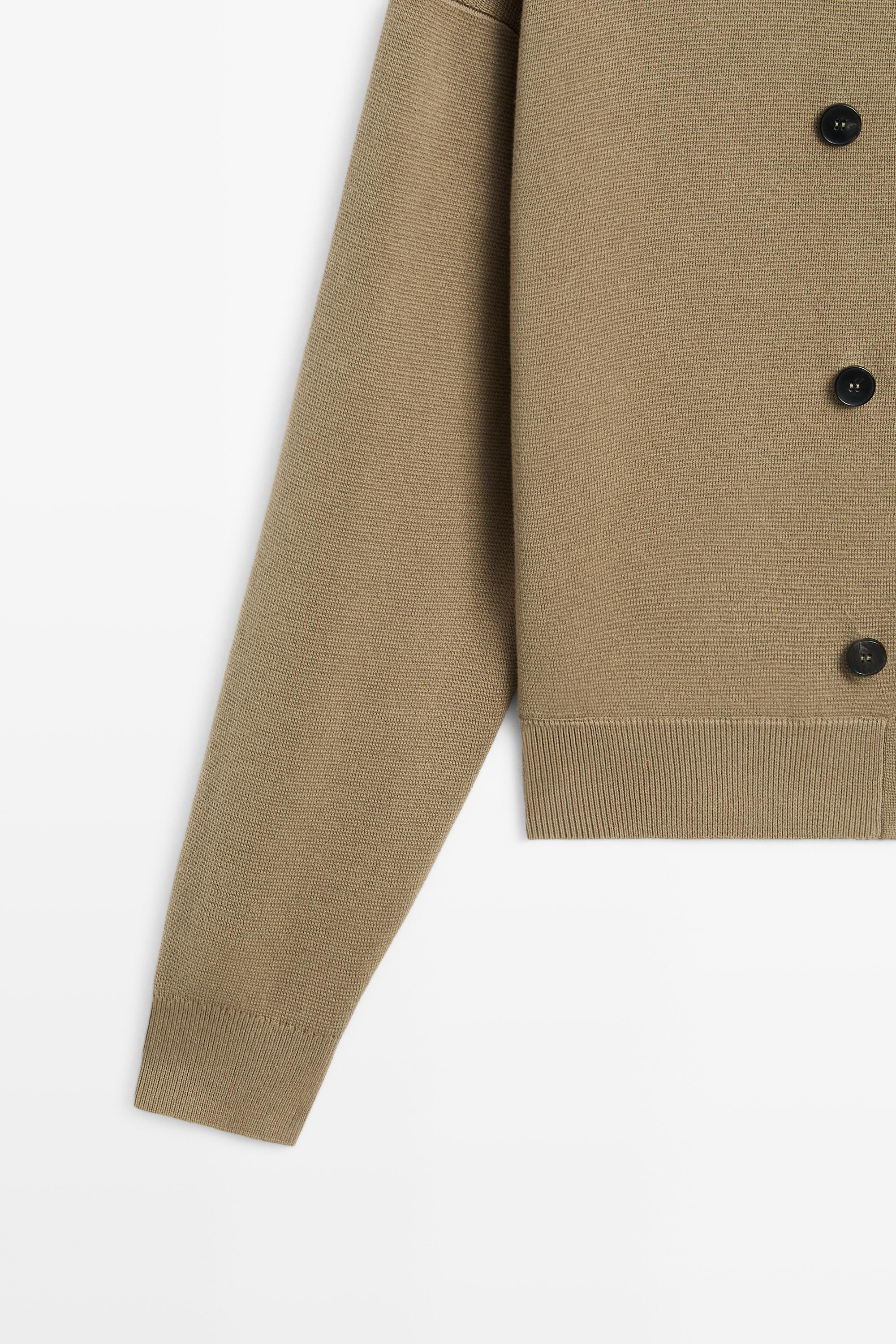 100% cotton double-breasted cardigan