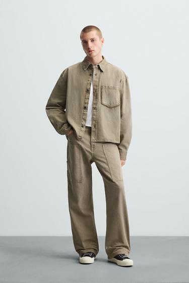 RELAXED FIT CARPENTER TROUSERS - Beige by Zara - Image 0
