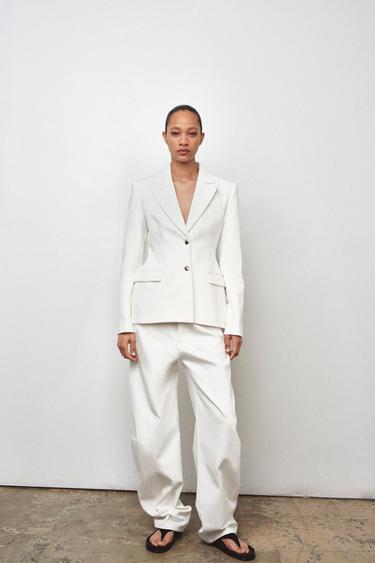 BLAZER DENIM BOTONES ZW COLLECTION - Blanco de Zara