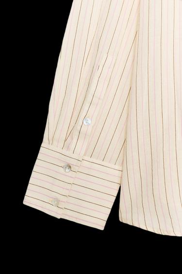 CAMISA GASA OVERSIZE BOLSILLO - Amarillo pastel de Zara