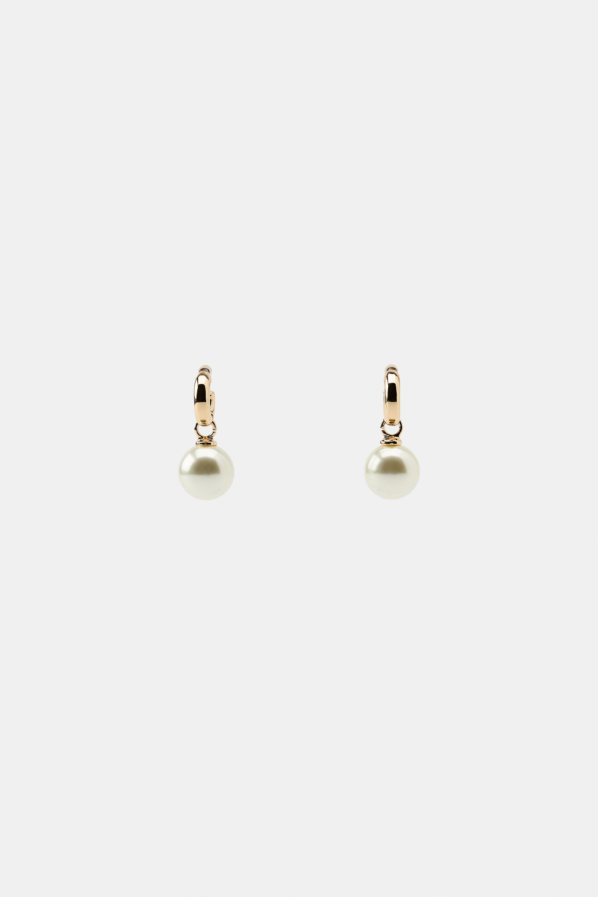 PEARL HOOP EARRINGS