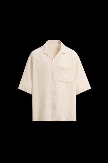 STRIPED TEXTURED SHIRT - Sand by Zara - Image 0