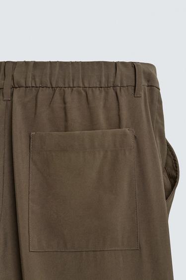 PANTALON FLUIDE COUPE DÉCONTRACTÉE - Marron / Taupe de Zara - Image 8