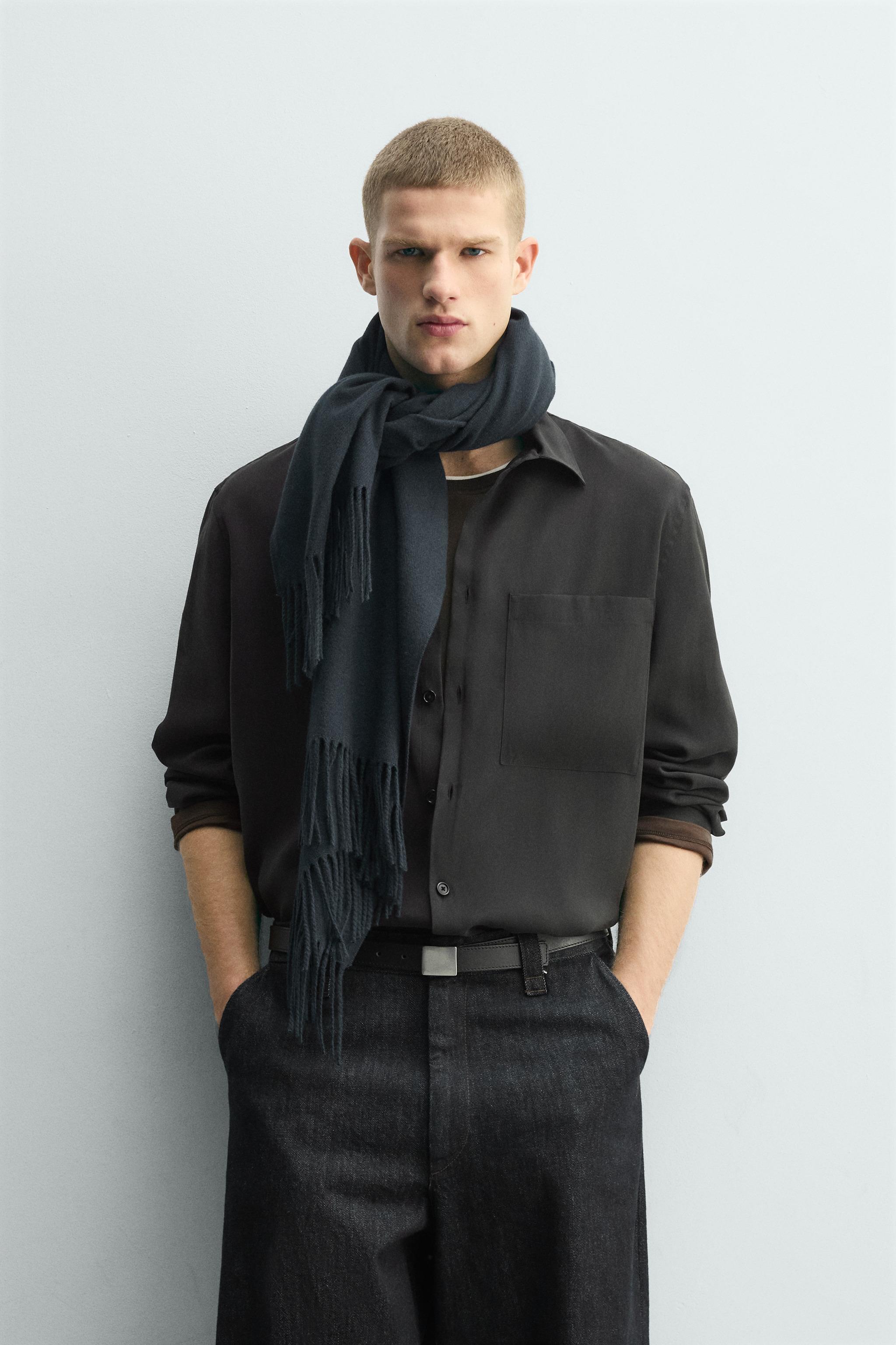 FLUID SHIRT WITH POCKET — Black