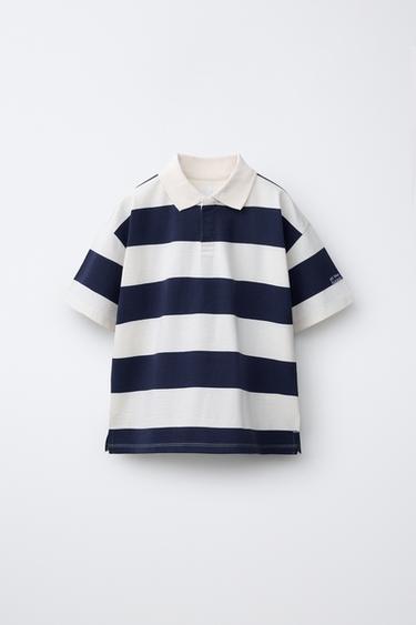 STRIPED POLO SHIRT - Navy blue by Zara