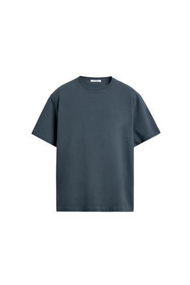 Zara BASIC MEDIUM WEIGHT T-SHIRT - Bluish