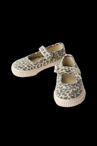 Zara ANIMAL PRINT BAREFOOT SNEAKERS - Sandy Brown