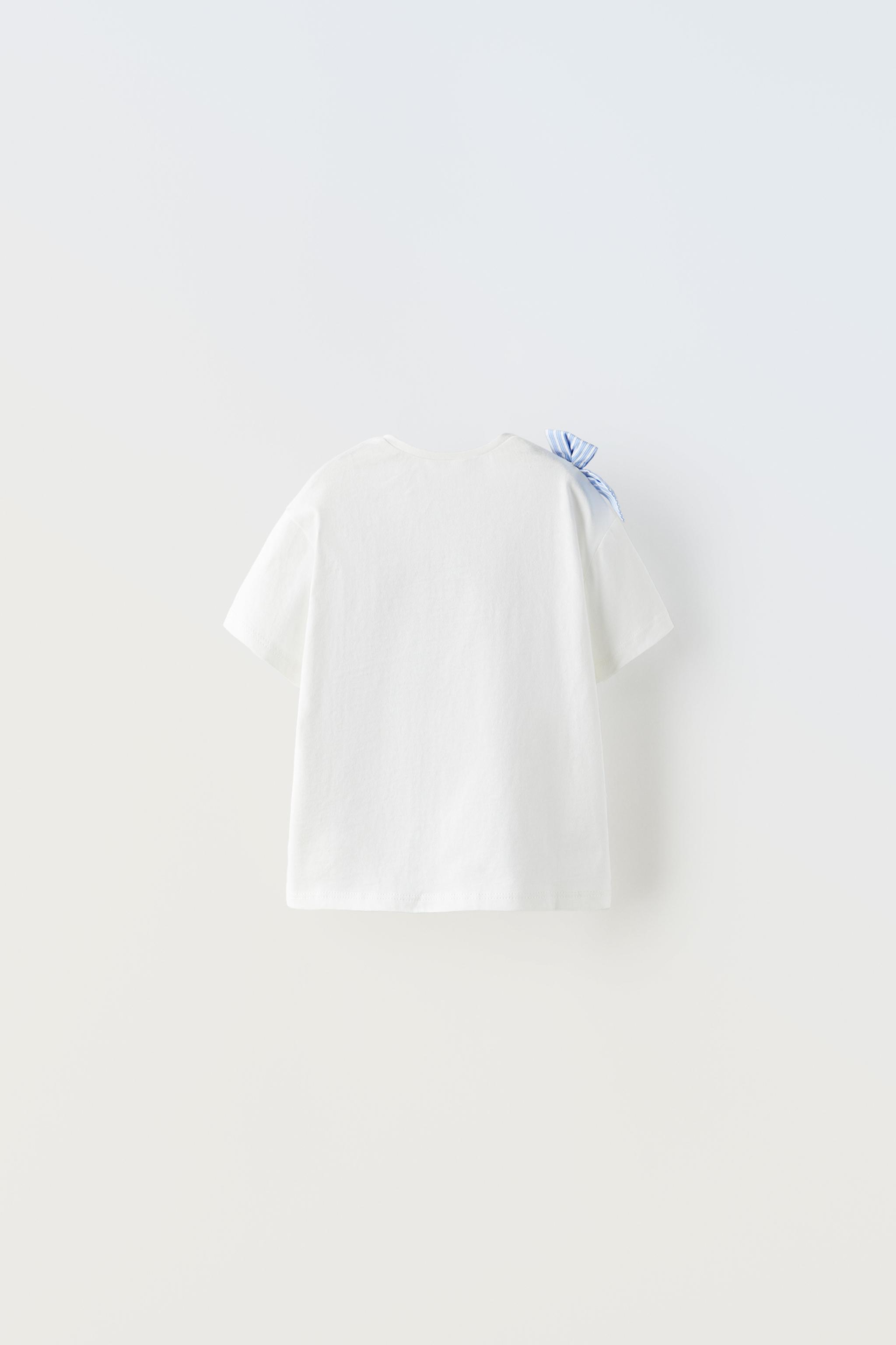 コントラストリボン Ｔシャツ - ブルー | ZARA Japan / 日本