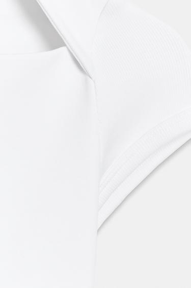 SLIM FIT SQUARE NECK T-SHIRT - White by Zara - Image 2