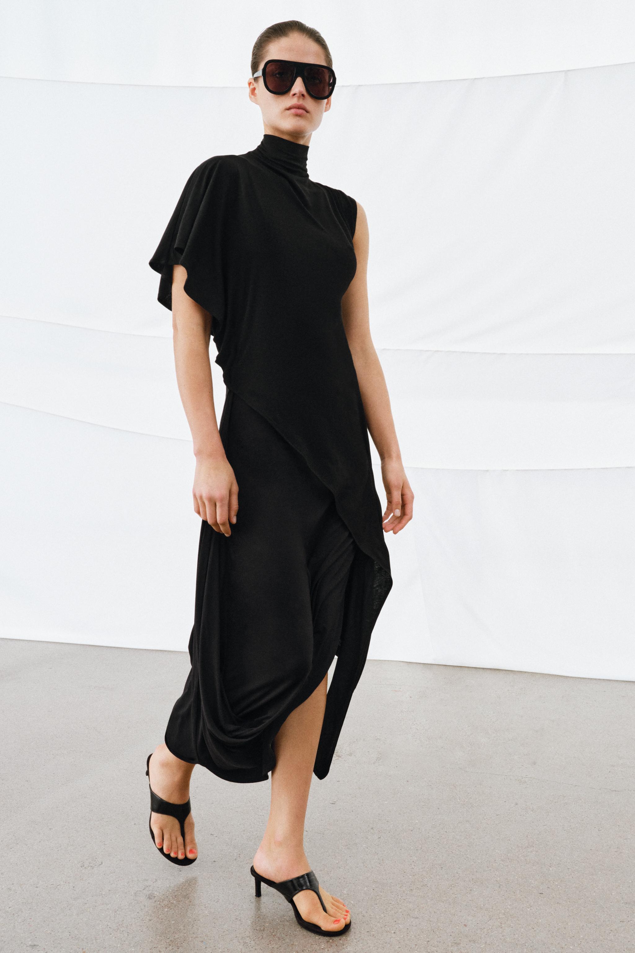 DRAPED MIDI SKIRT