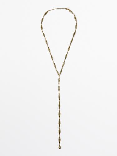 Zara Long cocoa necklace - Golden