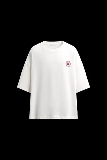 T-SHIRT MIT SCHRIFTZUG-PRINT - Weiß von Zara - Bild 0