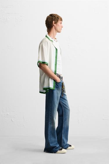 CHEMISE SATINÉE À IMPRIMÉS - Vert de Zara - Image 3