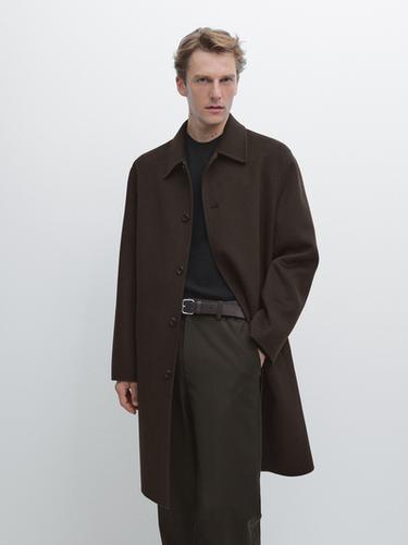 Zara Long wool blend coat - Brown