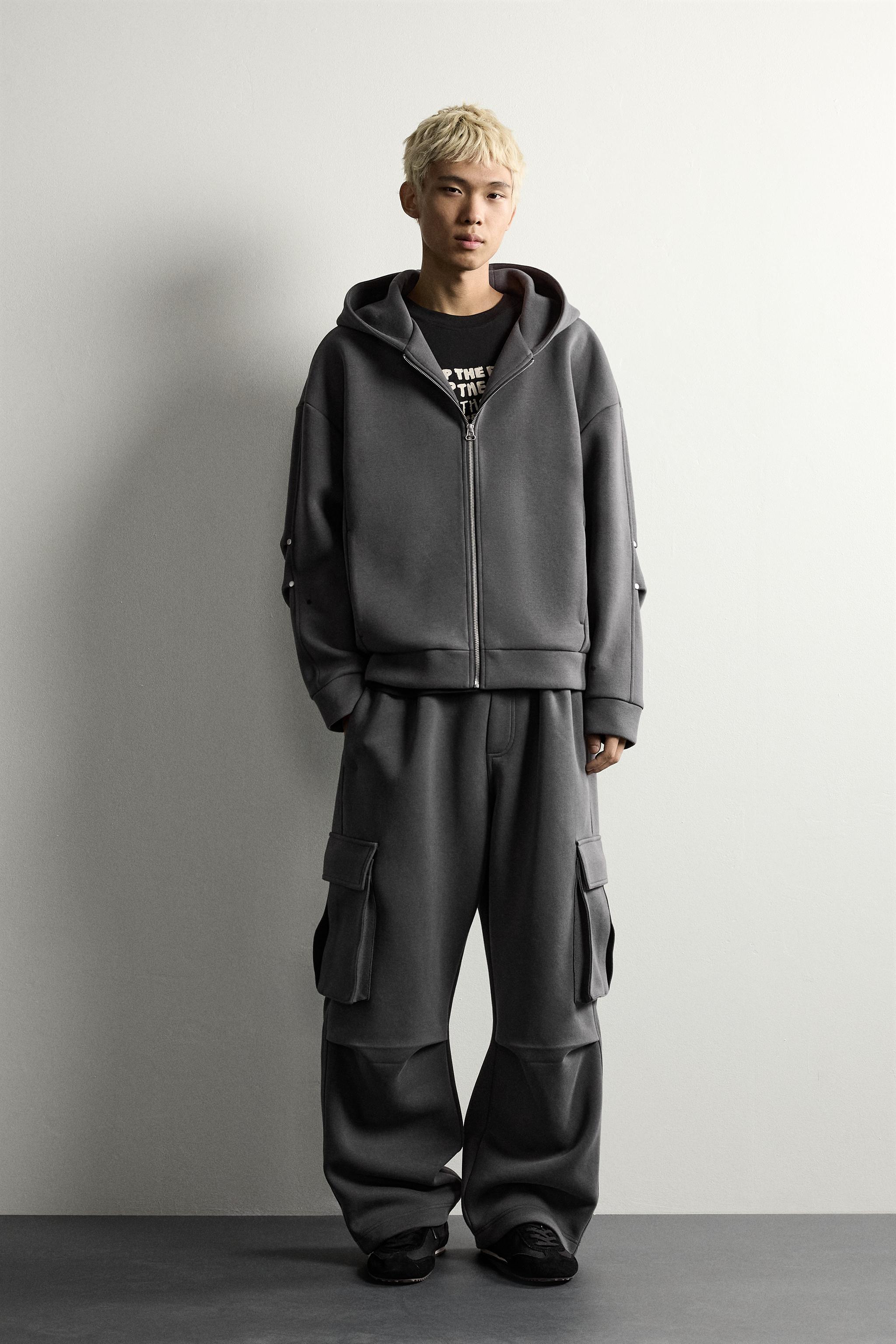 F.C.R.B RELAX FIT HOODIE & PANTS 上下セット MOLETOM COMPACTO RELAX FIT COM CAPUZ - Azul / Cinza | ZARA Brasil