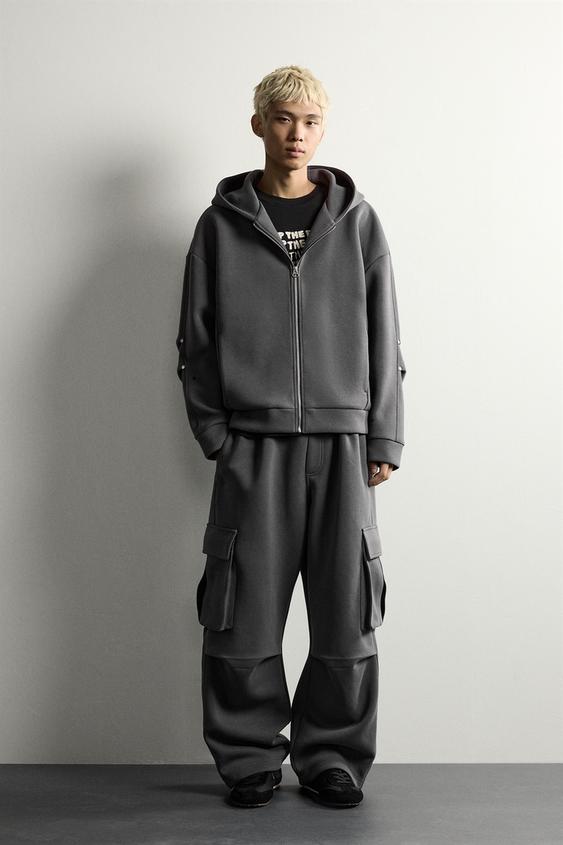 COMPACT RELAXED FIT HOODIE - Blue / Grey by Zara - Image 0