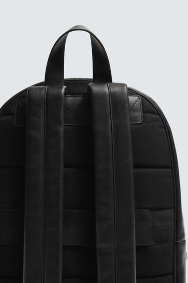 LEATHER BACKPACK - Black by Zara - Image 4