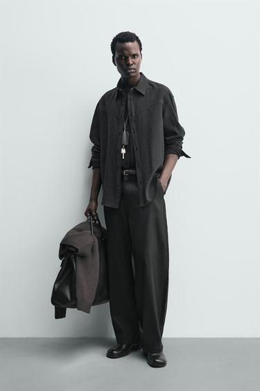 قميص ويسترن منسدل - أسود الخاص بـ Zara