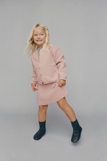 GILET EN MAILLE BASIQUE - Rose chiné de Zara