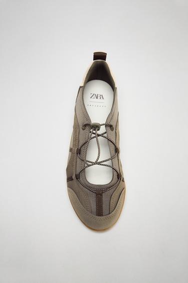 ELASTICATED SPORTY BALLERINAS - Green by Zara