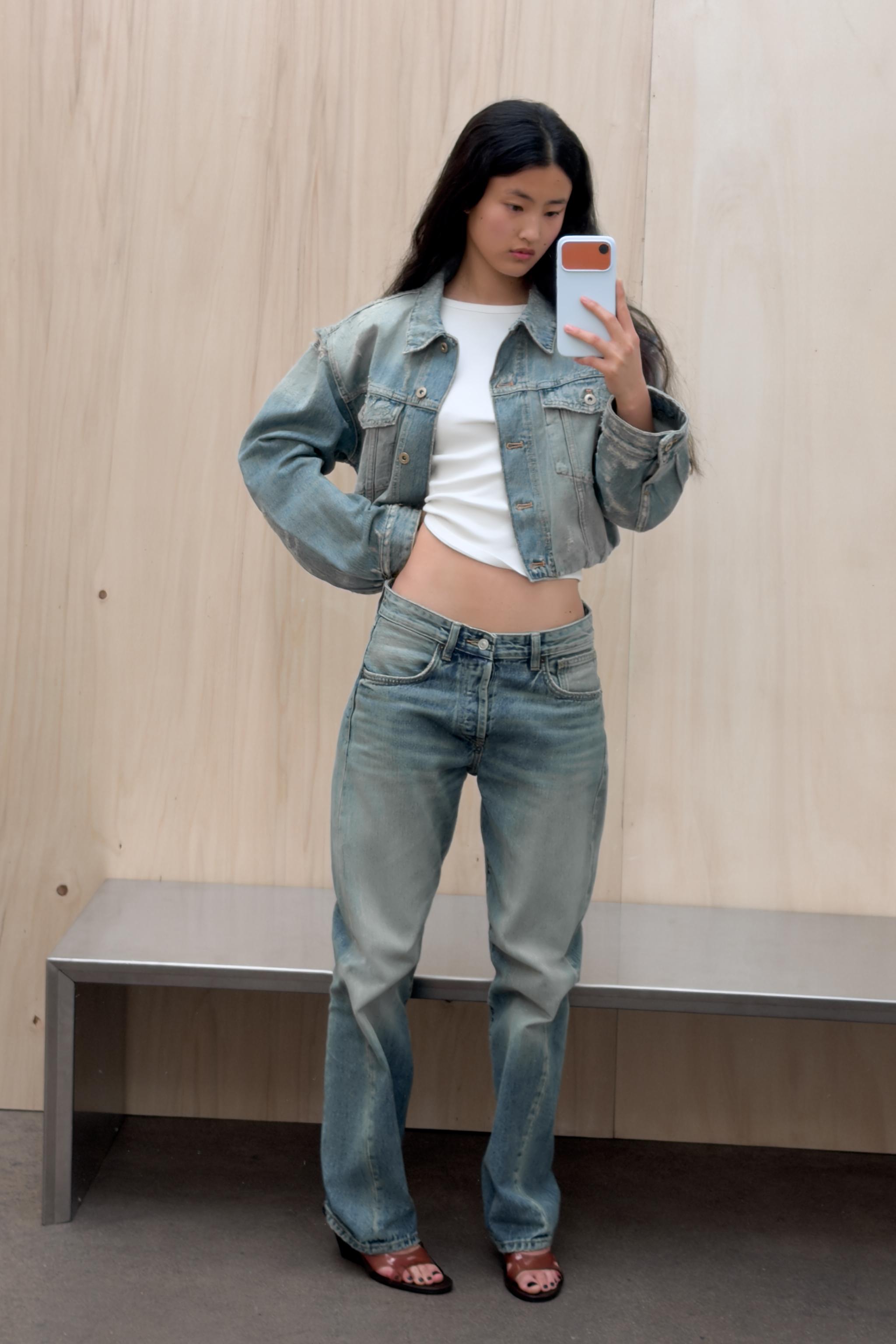 TRF RIPPED DENIM JACKET