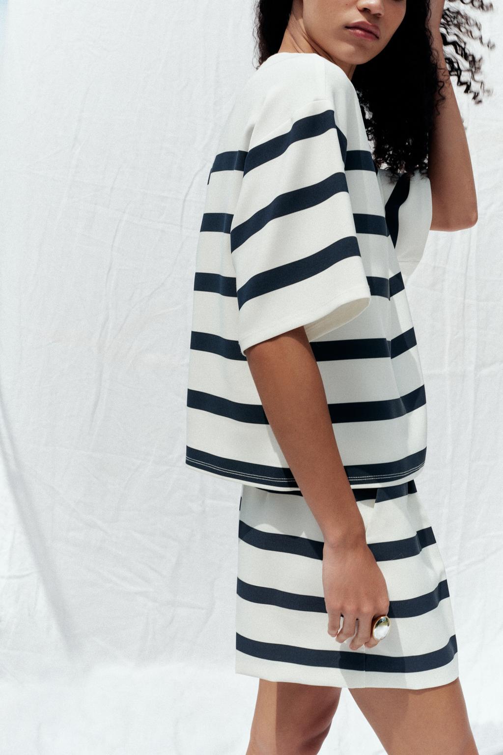 Thumbnail image for STRIPED BERMUDA SHORTS WITH DARTS