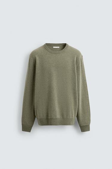 СВИТЕР ИЗ ШЕРСТИ И КАШЕМИРА — ЗЕЛЕНЫЙ С МЕЛАНЖЕВЫМ ЭФФЕКТОМ от Zara