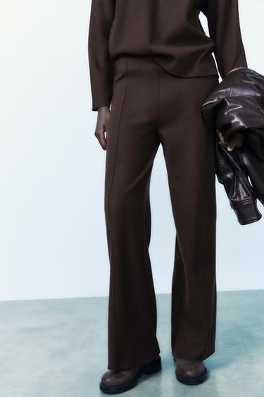 PANTALON DROIT SOFT - Chocolat de Zara - Image 0