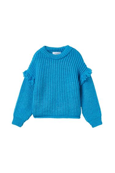 FRINGED KNIT SWEATER