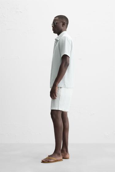 COTTON/LINEN BERMUDA SHORTS - White by Zara - Image 3