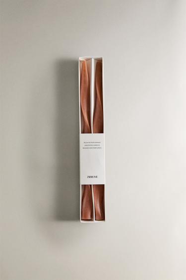 SET OF DECORATIVE POWDERED CANDLES (SET OF 2) - Brown by Zara - Image 4