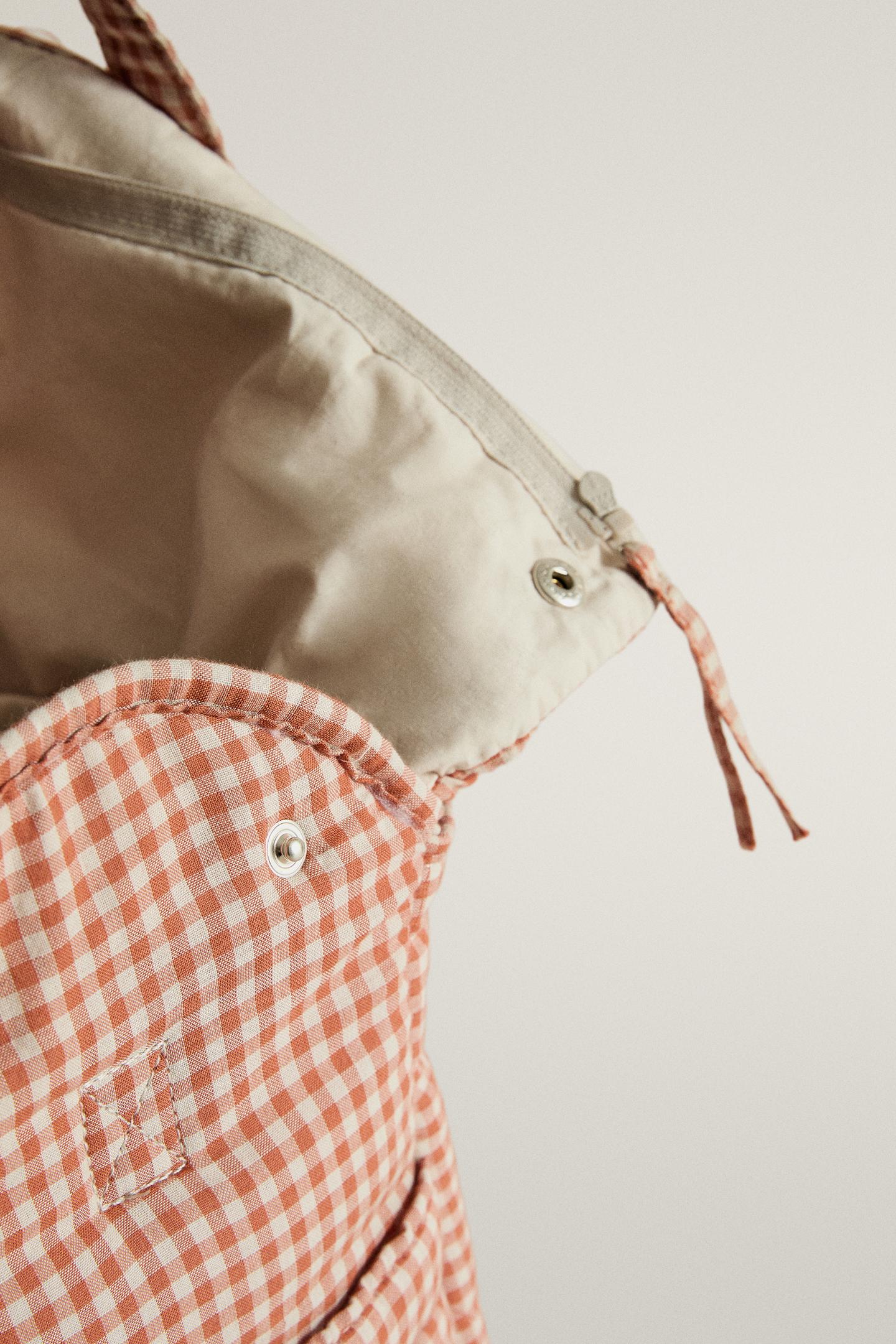 Детская сумка Zara Gingham Cotton Diaper, цвет: Тёмный оранжевый — фото 3