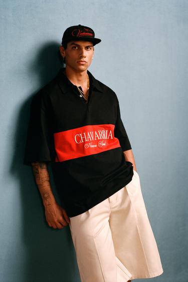 EMBROIDERED COLOUR BLOCK POLO SHIRT WILLY CHAVARRIA X ZARA - Black by Zara