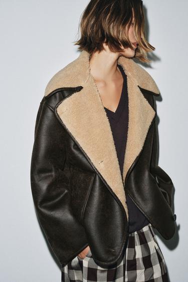 ZW COLLECTION DOUBLE-FACED JACKET - Brown / Ecru by Zara - Image 3