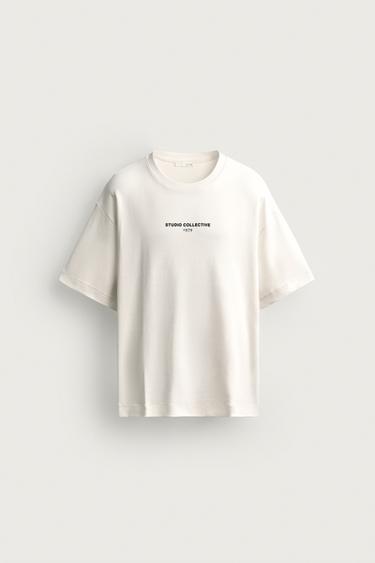 INTERLOCK-SWEATSHIRT MIT KONTRASTPRINTS - Mittelbeige von Zara