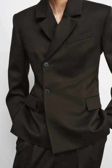DOUBLE-BREASTED BLAZER ZW COLLECTION - Dark brown by Zara - Image 3