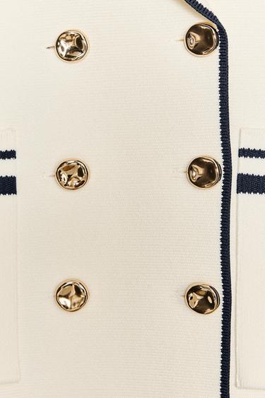 TRIM KNIT WAISTCOAT - Ecru / Blue by Zara - Image 2