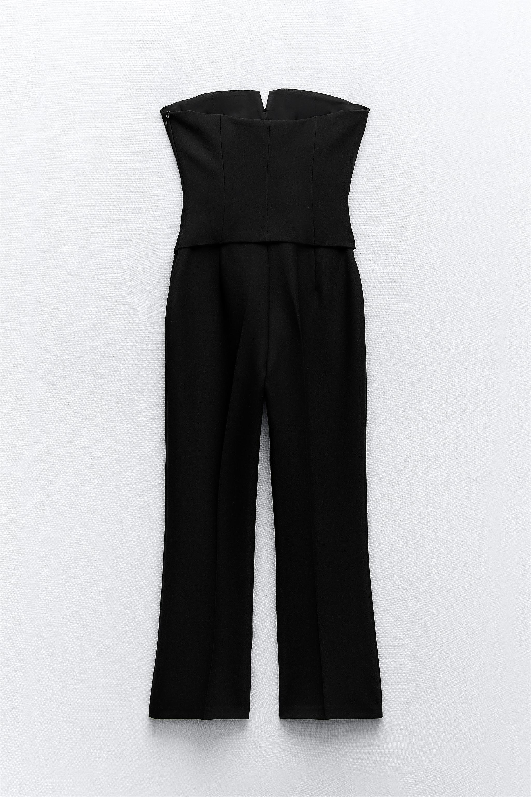 Black Halo Strapless Jumpsuit - Black, 12.75 Rise Jumpsuits and Rompers,  Clothing - WBH31428