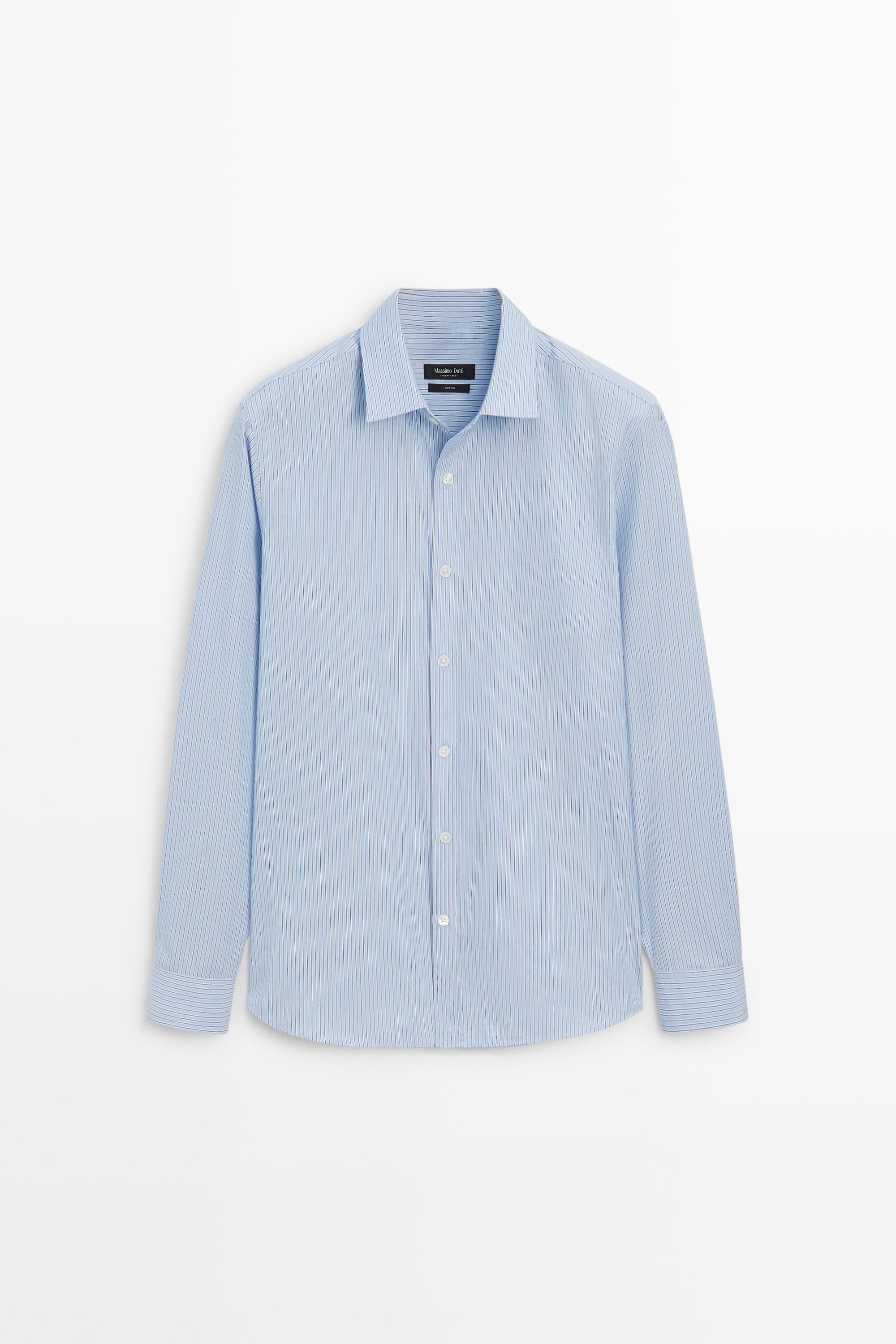 Chemise relaxed fit à rayures 100 % coton