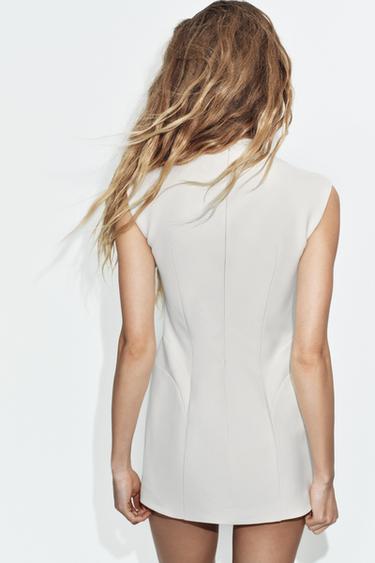 VOLUMINOUS MINI DRESS - Oyster-white by Zara - Image 4