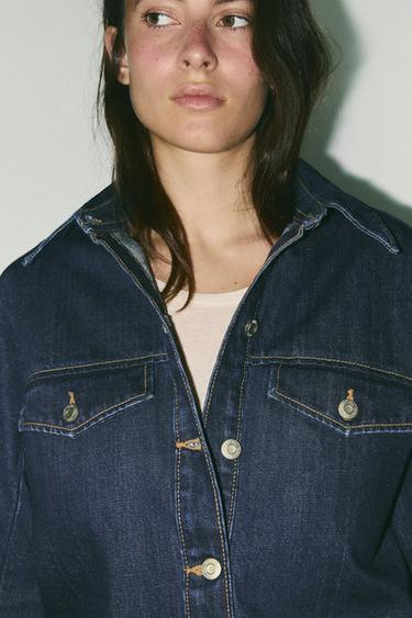 Zara TRF DENIM JACKET - Navy blue